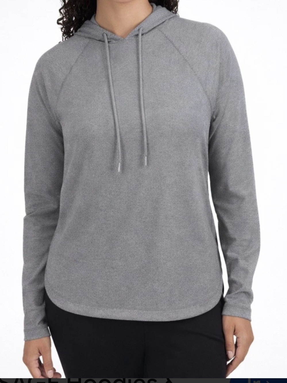 Women's Gray Lightweight Hooded Pullover Sweatshirt
